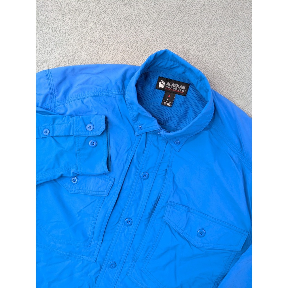 Alaskan Hardgear Duluth Trading Mens L Vented Long Sleeve Shirt Blue Workwear